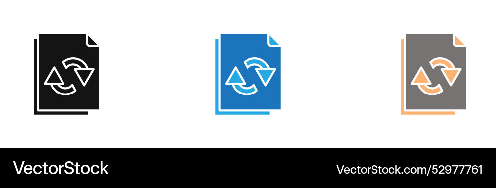 Data synchronization icon line art logo set Vector Image