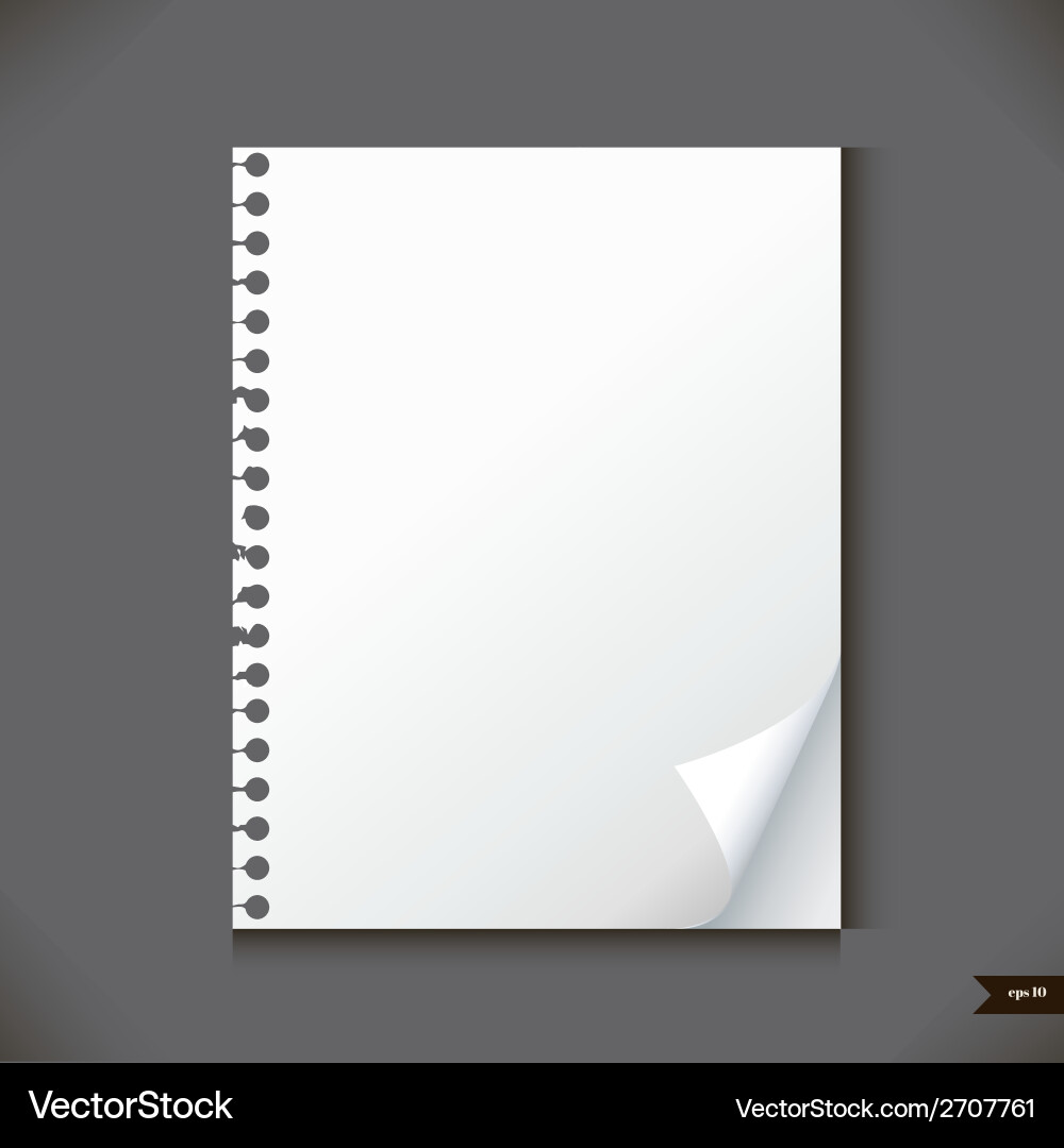 Empty paper sheet with place for your text vector image
