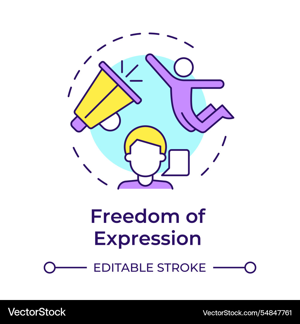 Expression freedom multi color concept icon Expression freedom multi color concept icon Vector Image