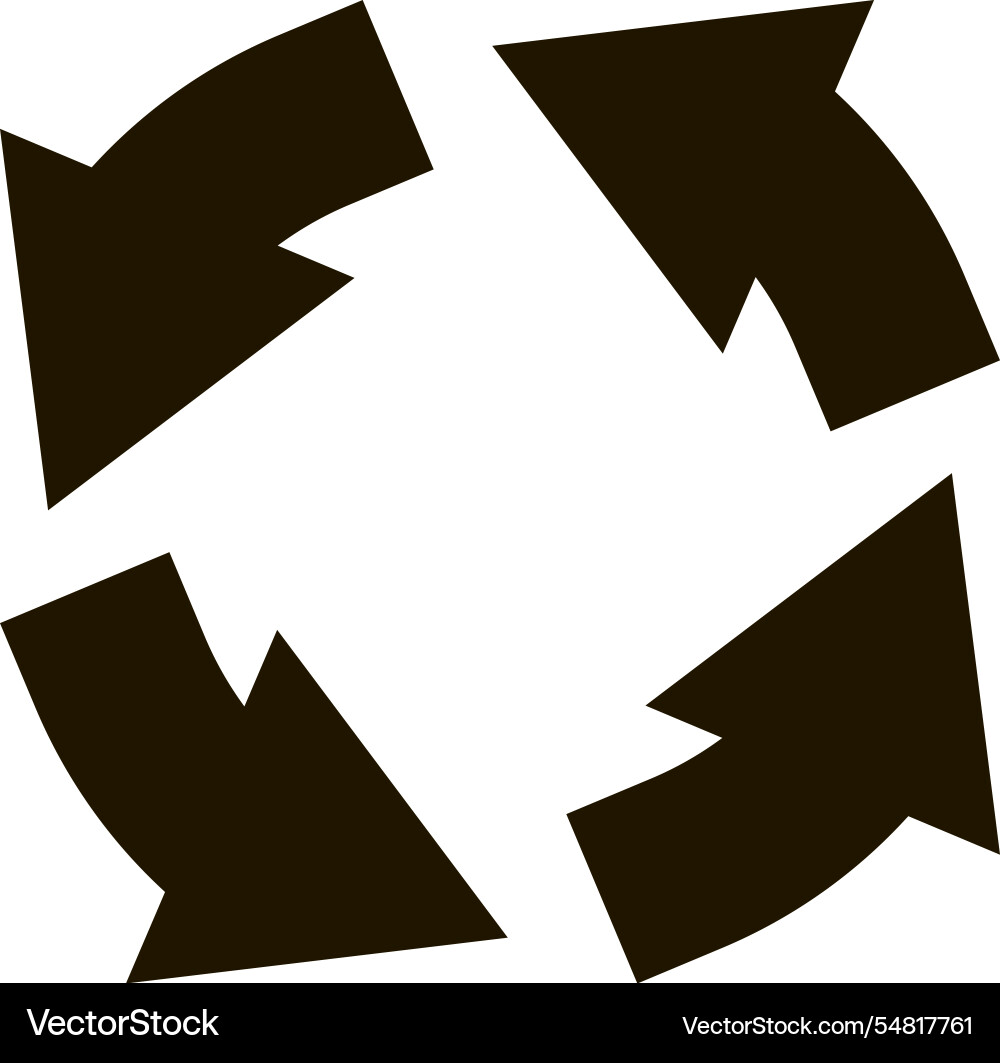 Four black arrows rotating in a circular motion Four black arrows rotating in a circular motion vector image