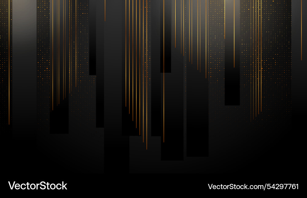 Retro abstract black background with golden lines Retro abstract black background with golden lines vector image