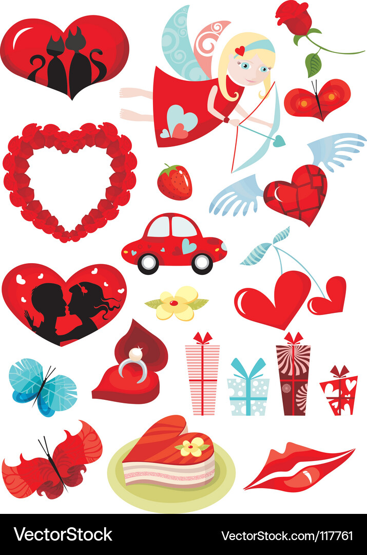 Valentine's Day Elements Vector Image