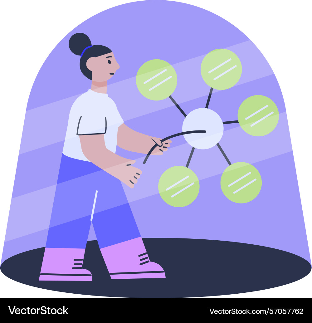 A flat style showing ai network Vector Image