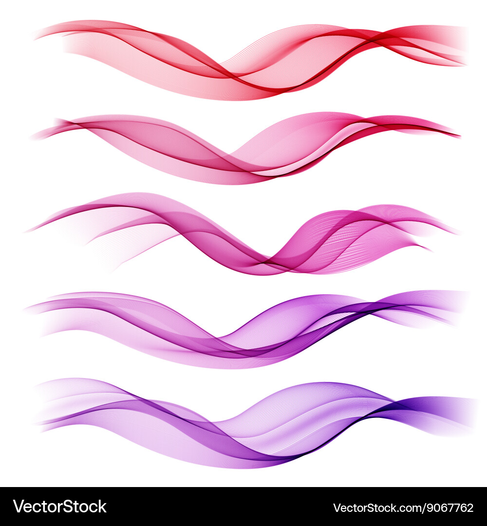 Abstract Color Wave Smoke Lines Vector Image