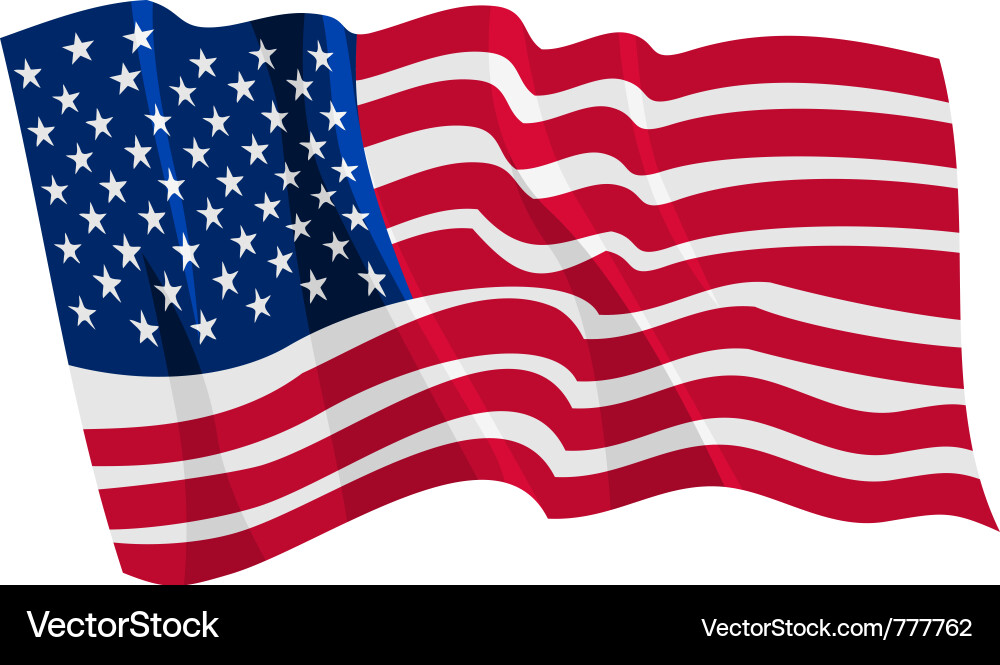 American Flag Waving in Wind vector image