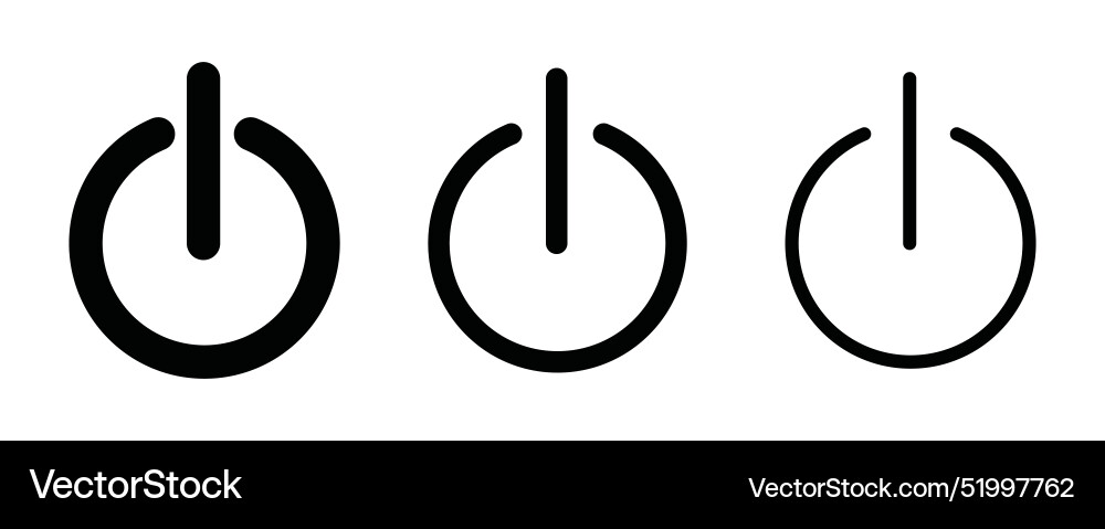 Button on off outline icon collection or set Vector Image