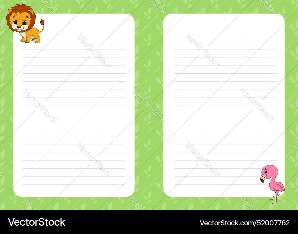 Colored sheet template for notes paper page Colored sheet template for notes paper page vector image