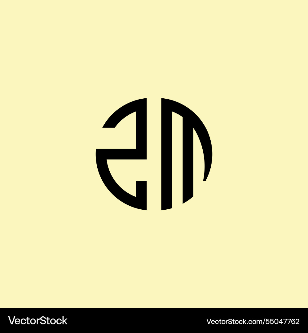 Creative rounded initial letters zm logo Vector Image