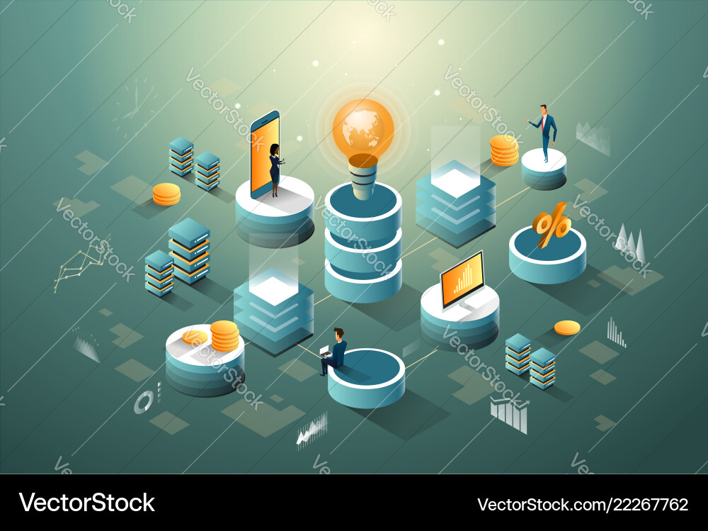 Digital core business finance and networks data Digital core business finance and networks data vector image