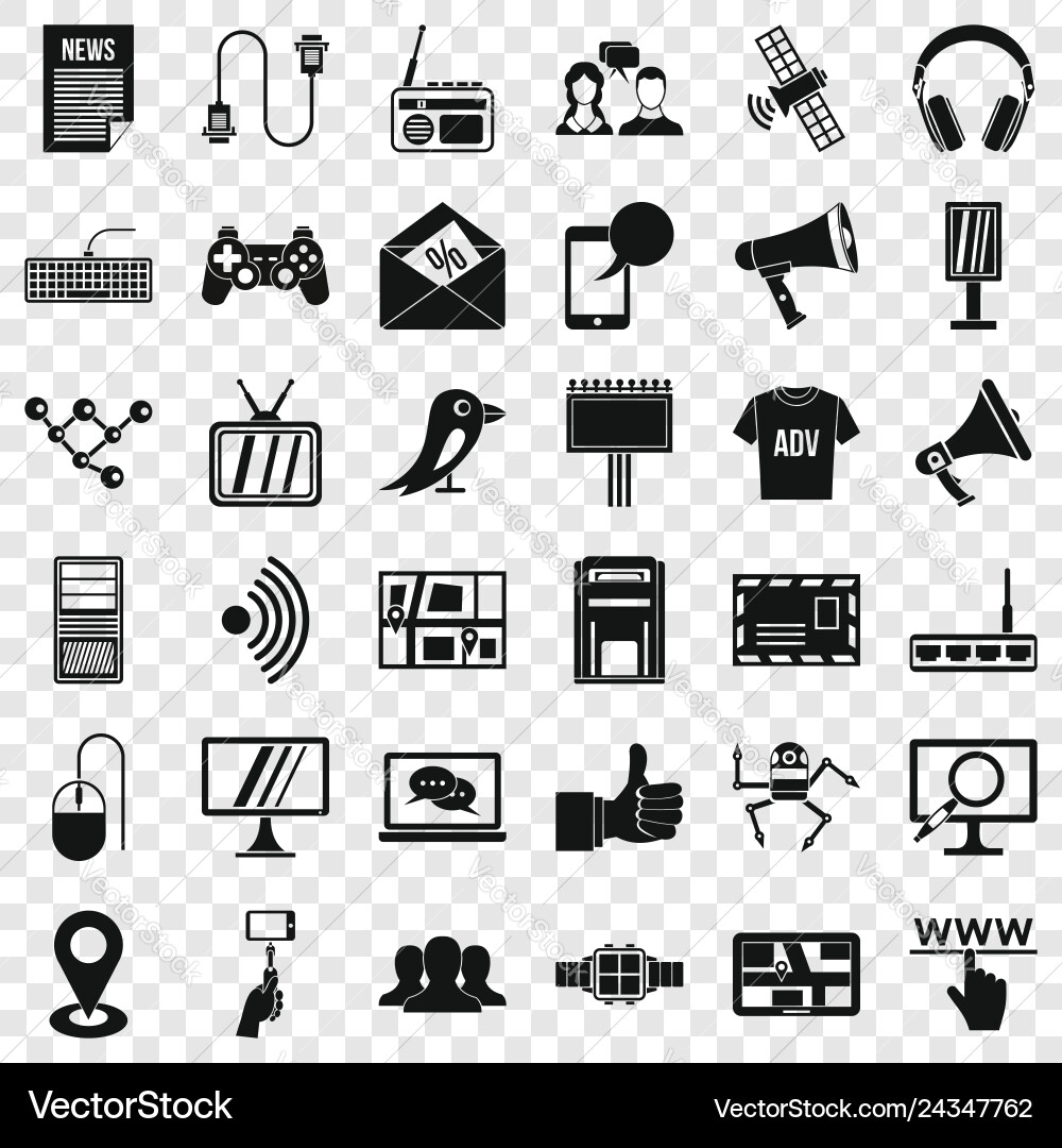 Information icons set simple style Information icons set simple style vector image