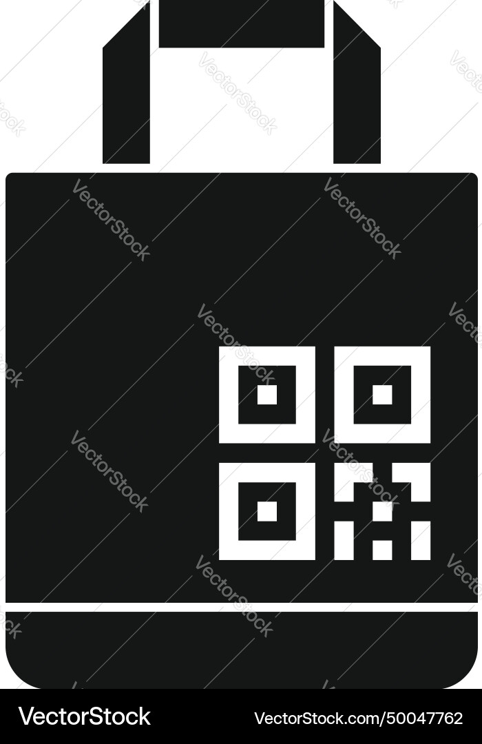 Label cell app icon simple scan paper bag Label cell app icon simple scan paper bag vector image