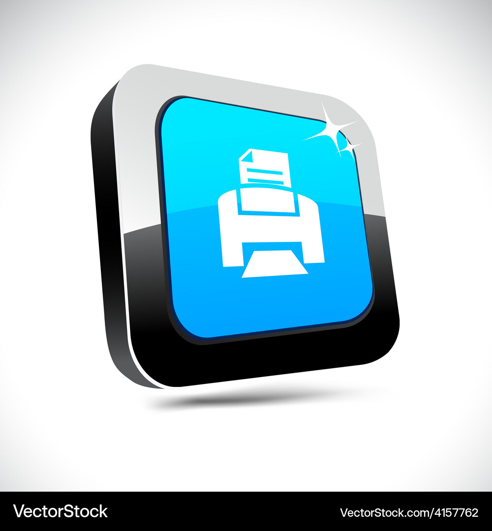 Print 3d square button Vector Image