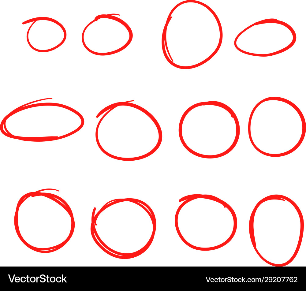 Red Circle Highlight Collection Vector Image