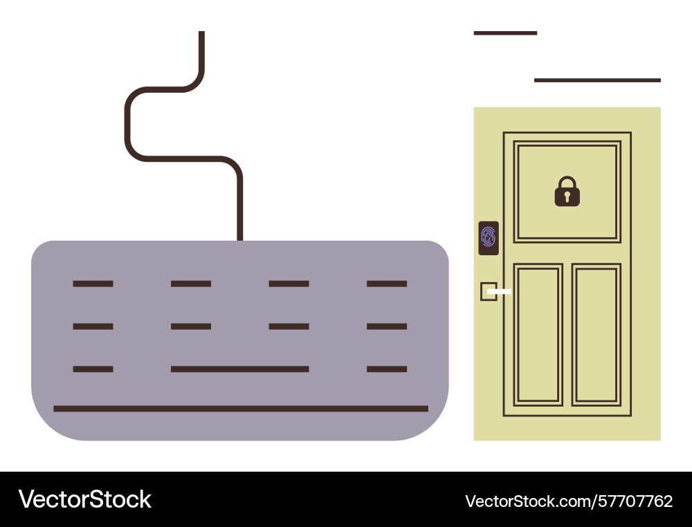 Secure digital access concept with keyboard Secure digital access concept with keyboard Vector Image