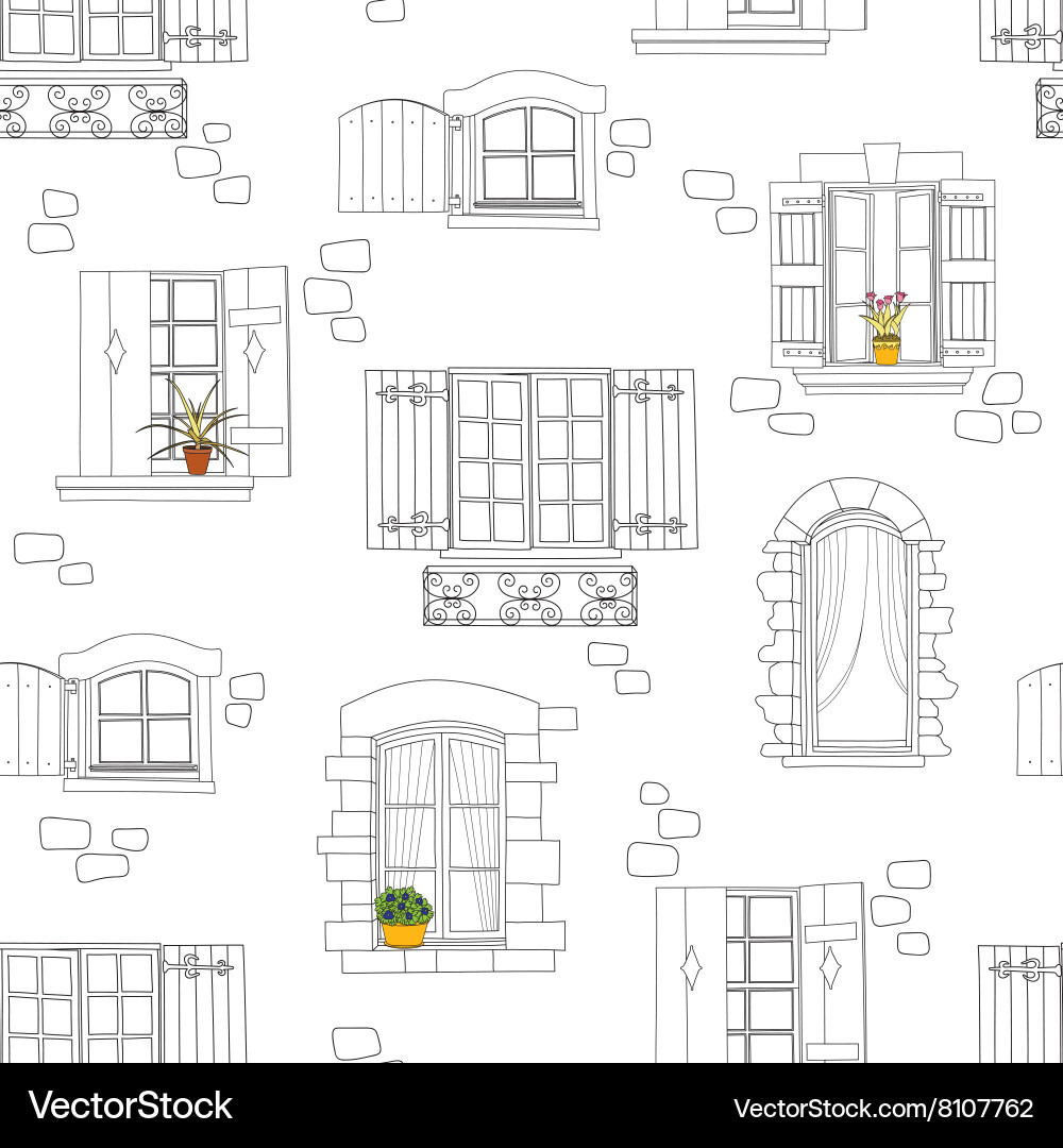 Vintage Window Pattern Royalty Free Vector Image