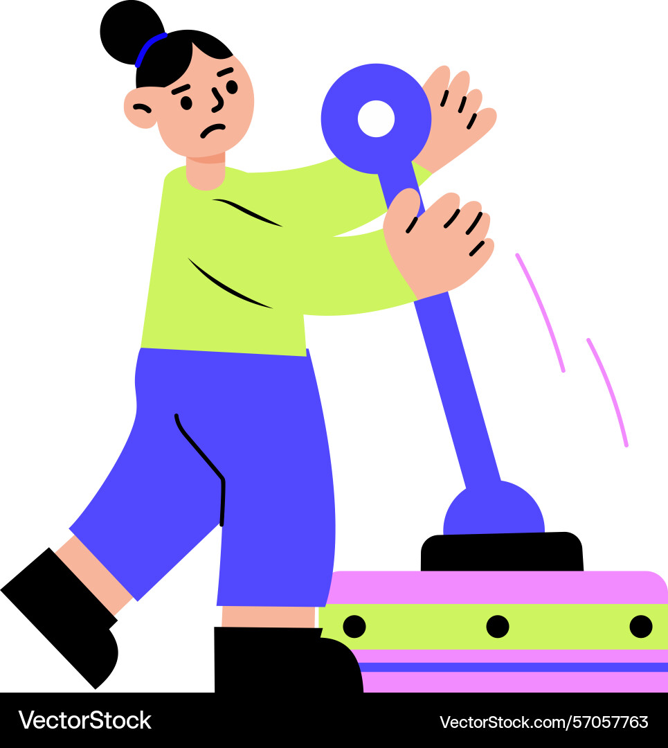 A flat style showing character pull Vector Image