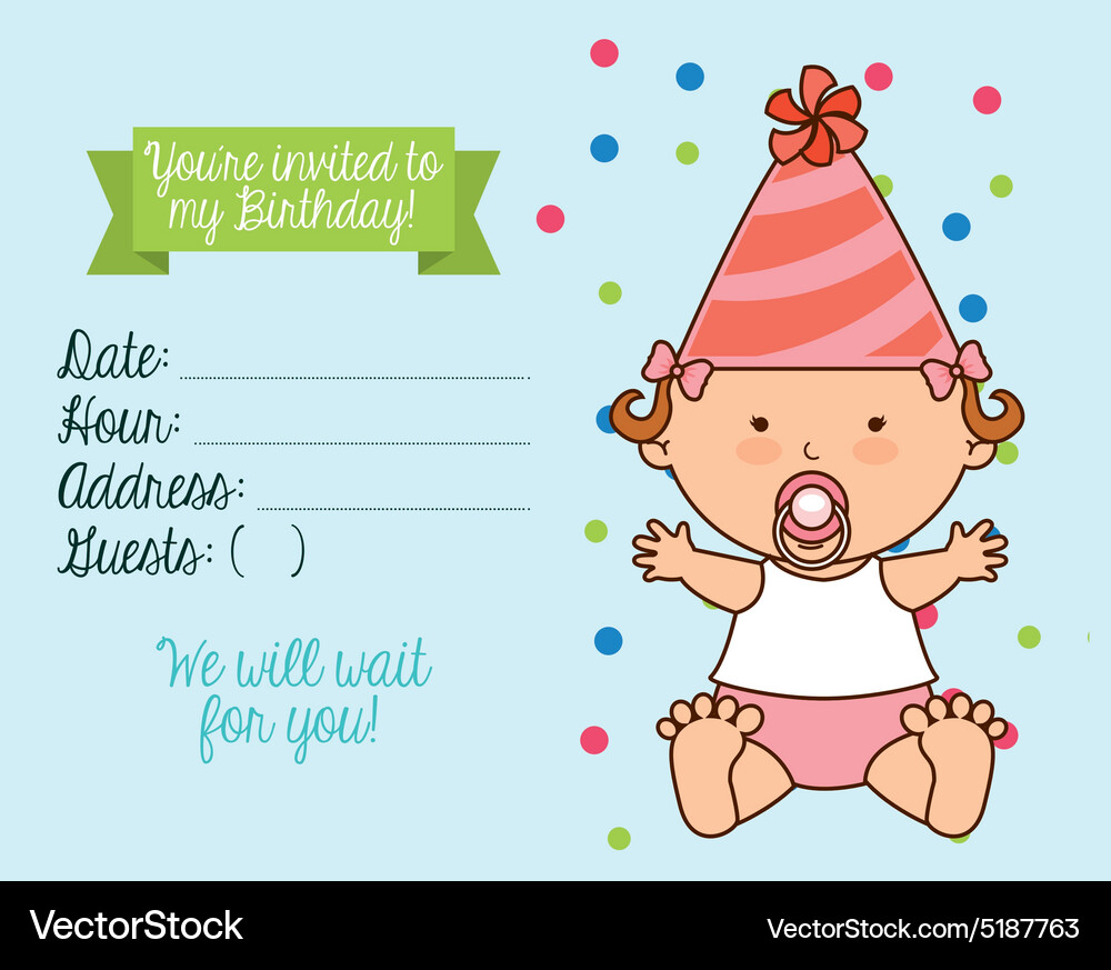 Birthday invitation Vector Image