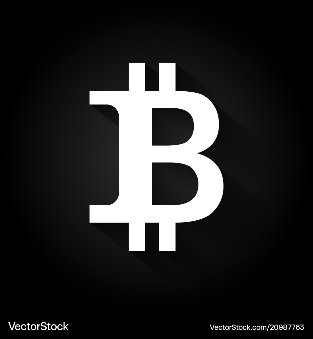 Bitcoin logo black and white vector image