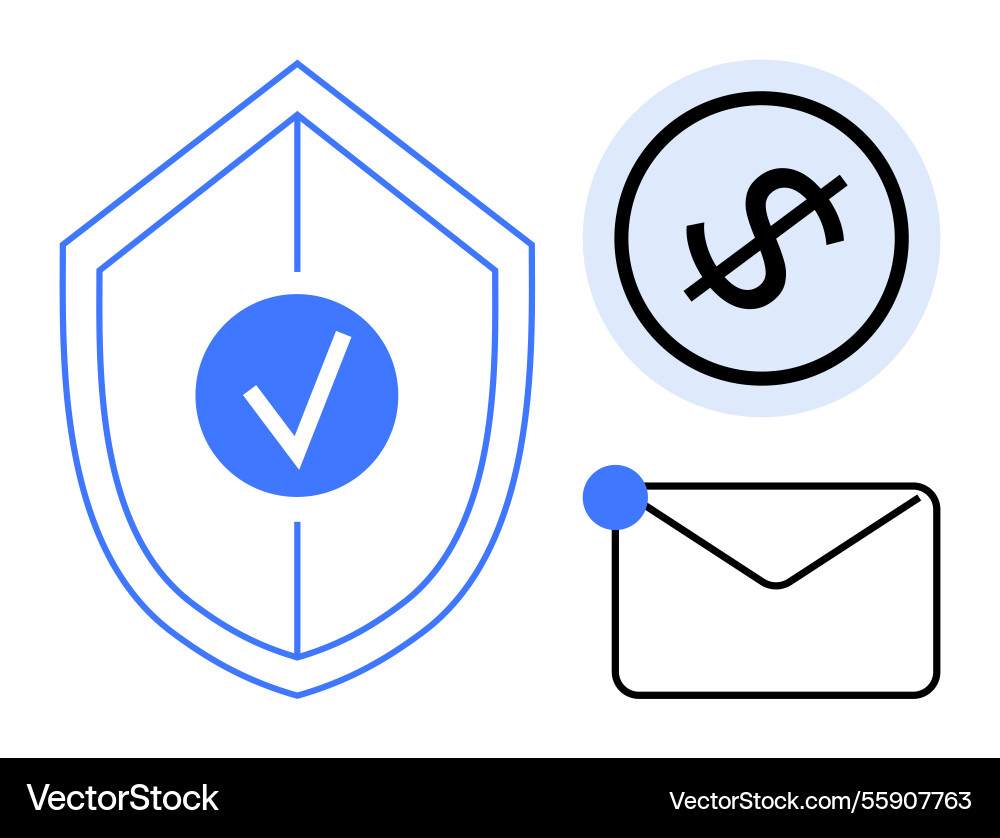 Data protection shield with checkmark secure Data protection shield with checkmark secure vector image