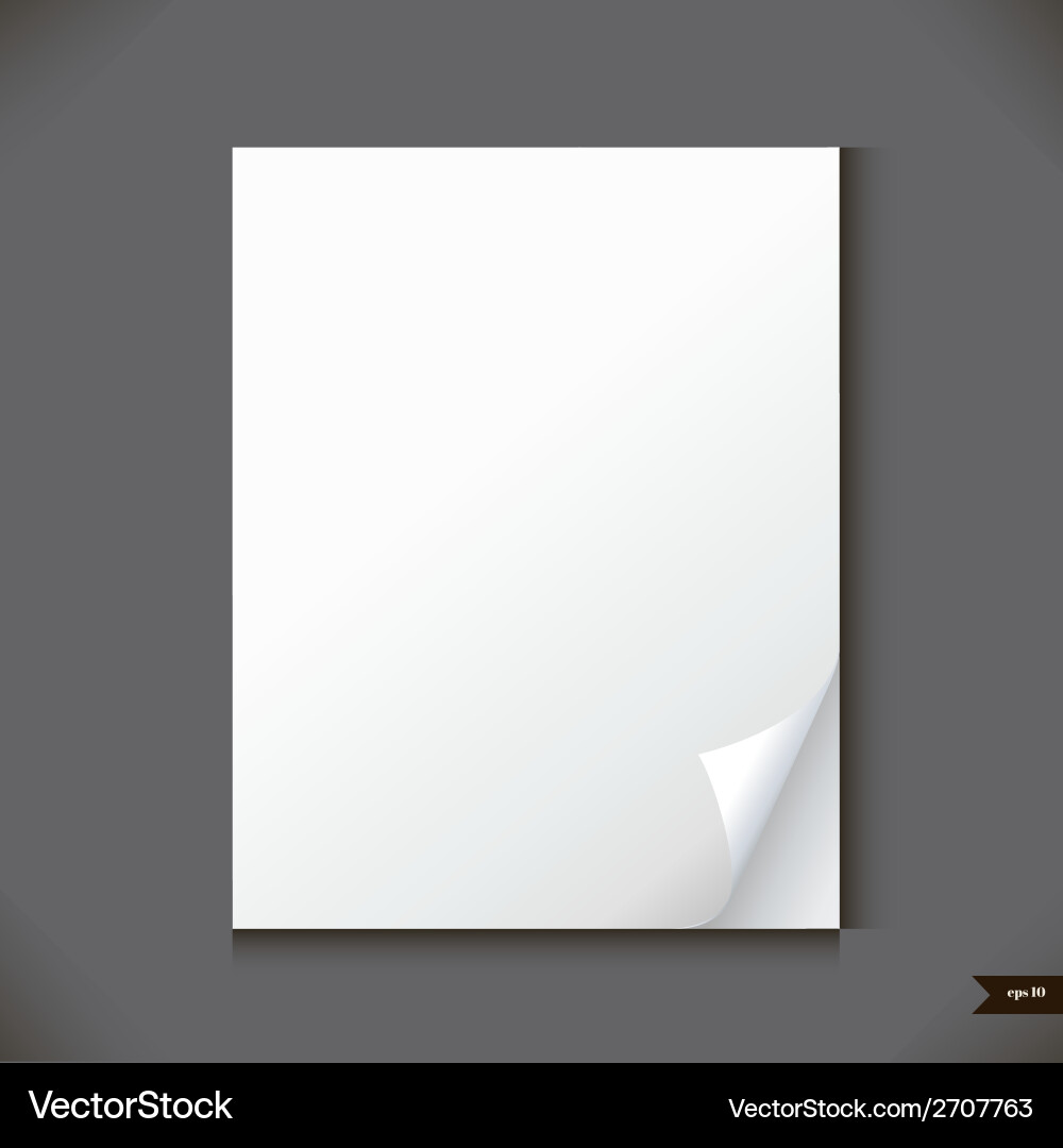 Empty paper sheet with place for your text vector image
