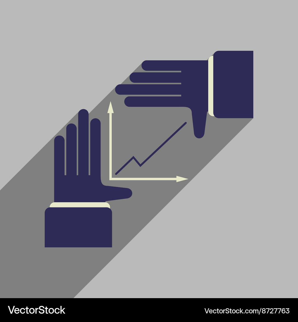 Flat web icon with long shadow hand graph Vector Image