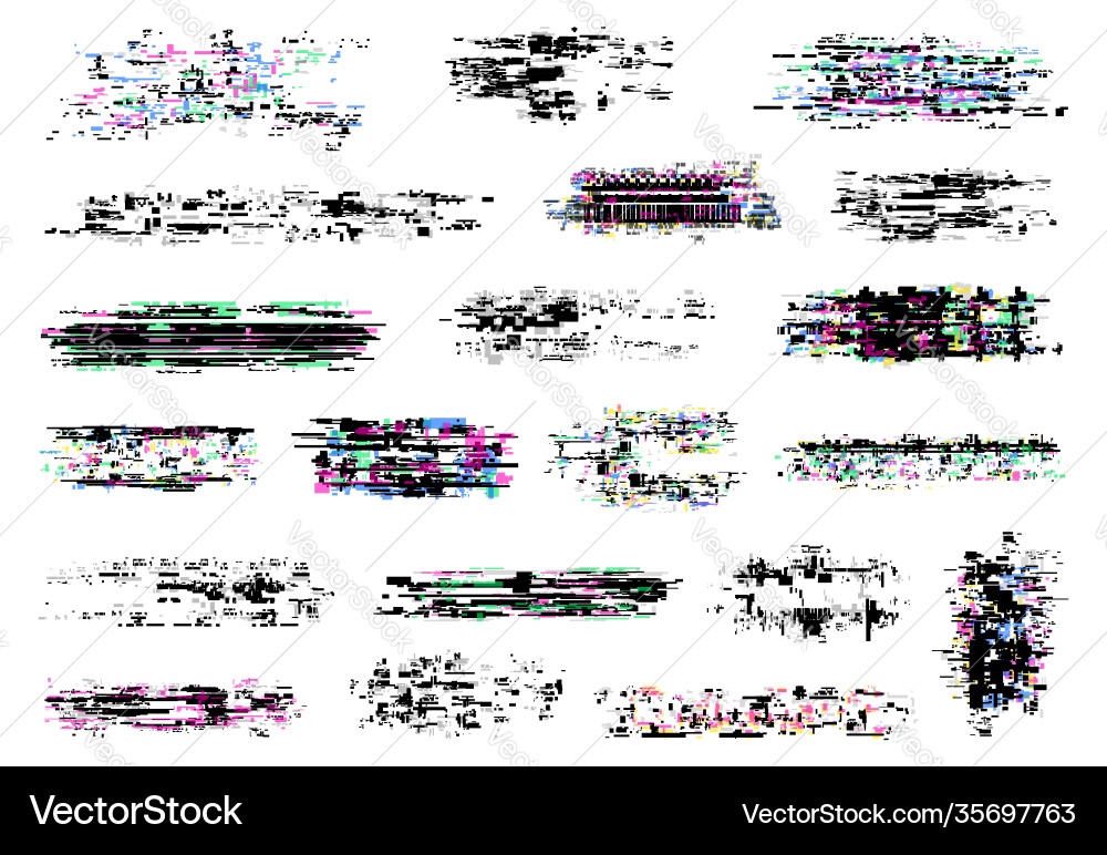 Glitch texture digital pixel noise screen error Glitch texture digital pixel noise screen error vector image