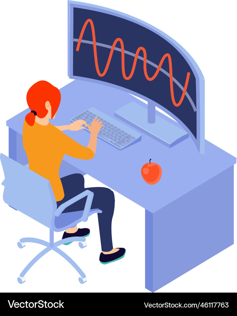 Isometric programmers wave composition Isometric programmers wave composition vector image