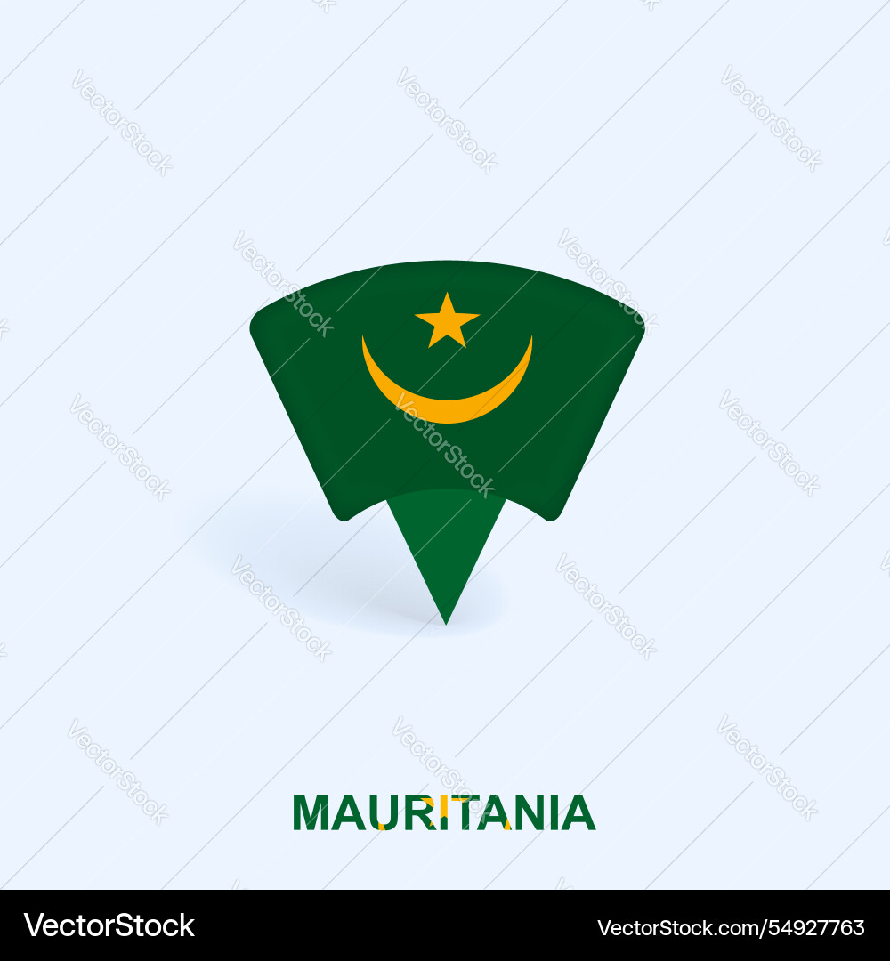 Mauritania Flaggenplaner Design mit Schatten Mauritania Flaggenplaner Design mit Schatten vektorbild