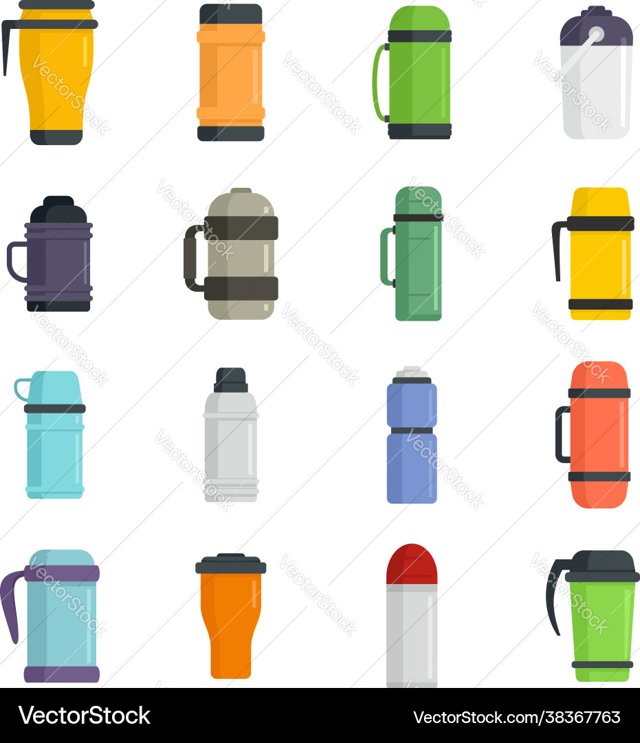 Vakuum isolierte Wasserflasche Icons flach Vakuum isolierte Wasserflasche Icons flach vektorbild