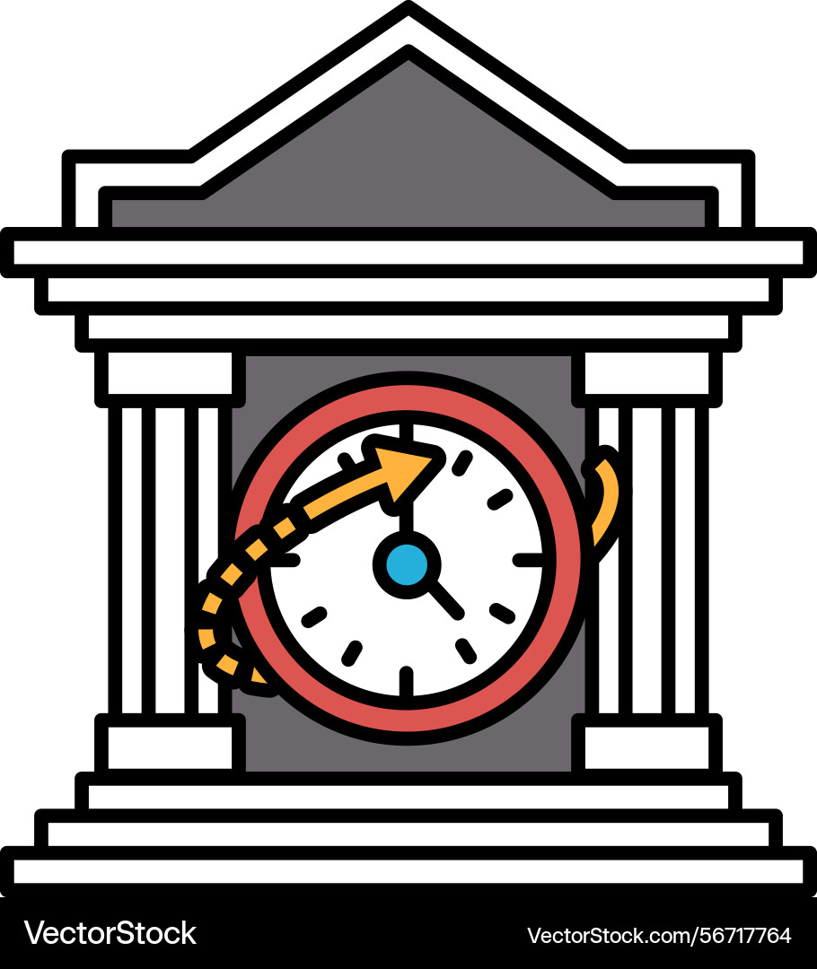 A clock with an arrow pointing to the right A clock with an arrow pointing to the right vector image