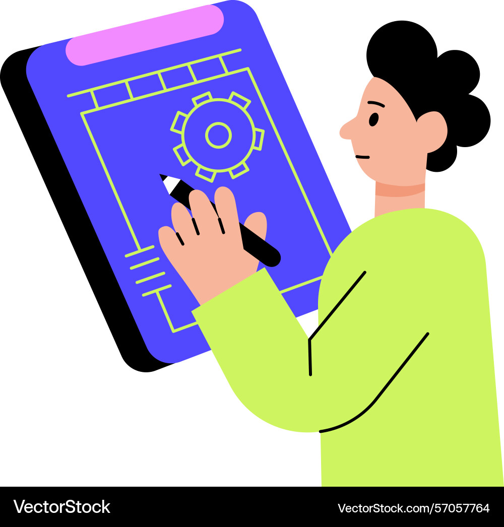 A flat style showing engineer prototy Vector Image