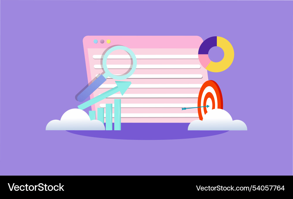 Data analytics seo optimization dashboard Data analytics seo optimization dashboard vector image