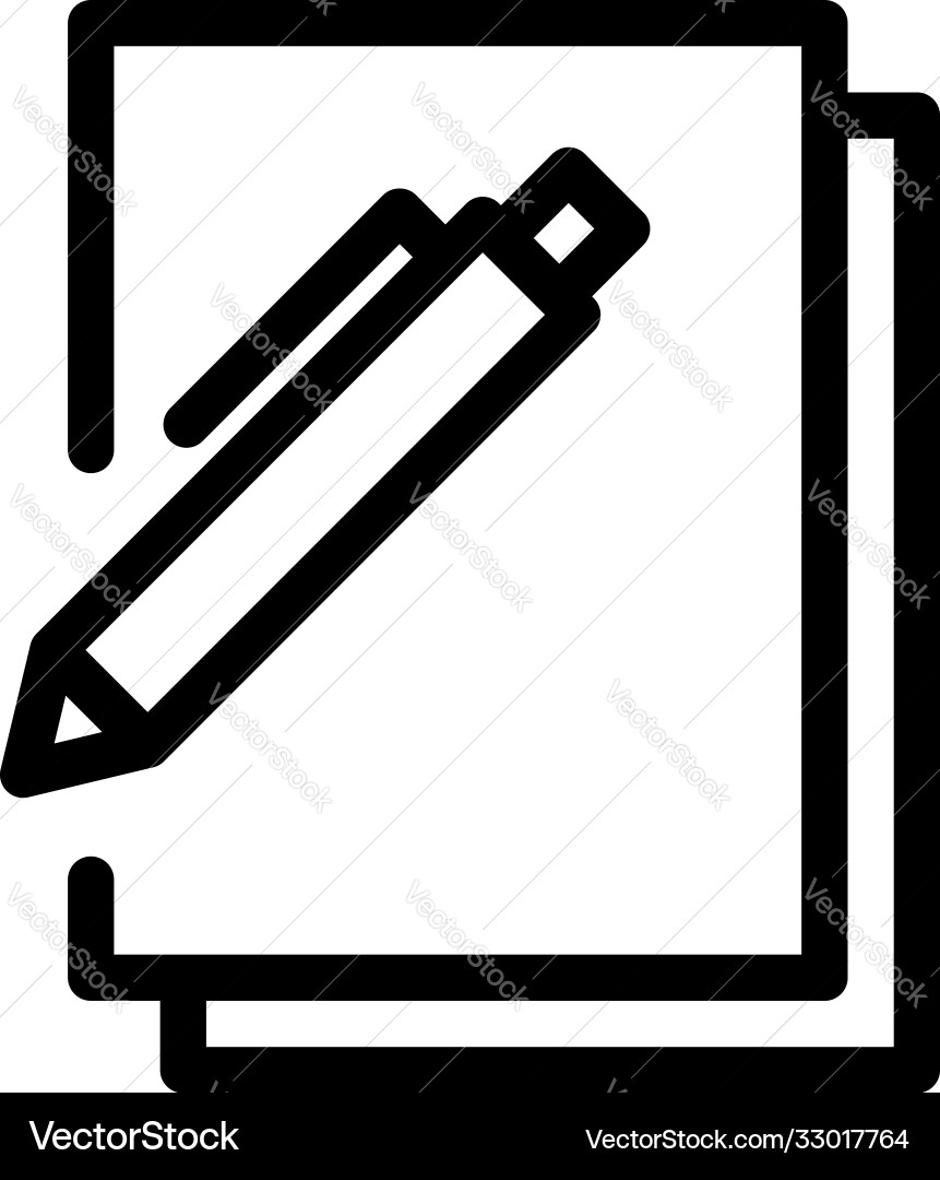 Files and pen icon outline style Files and pen icon outline style vector image
