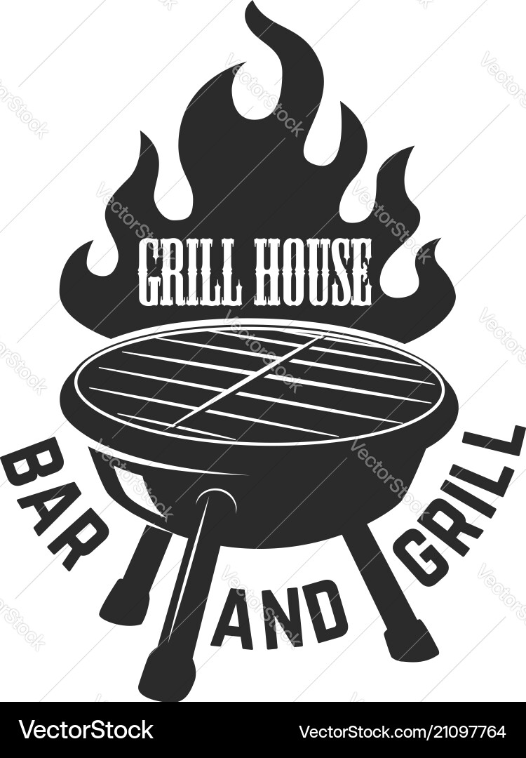 Flame Grill BBQ Logo Royalty Free Vector Image