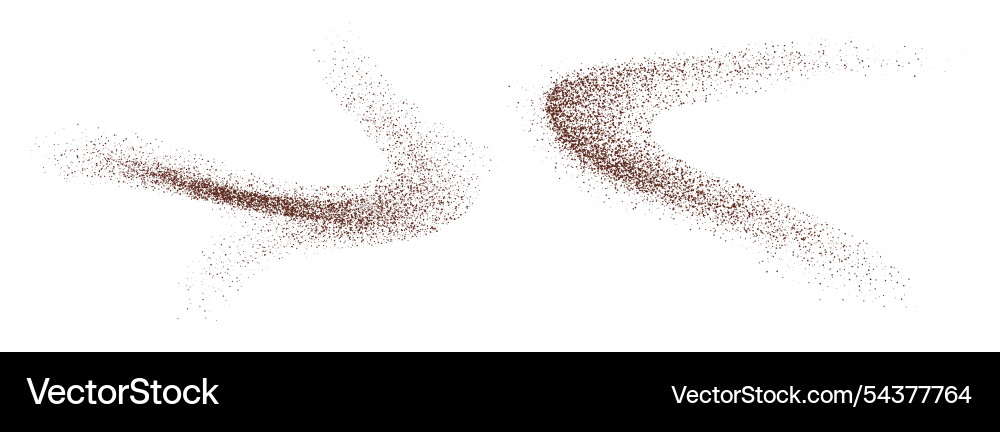 Flying coffee or chocolate powder dust particles Flying coffee or chocolate powder dust particles vector image