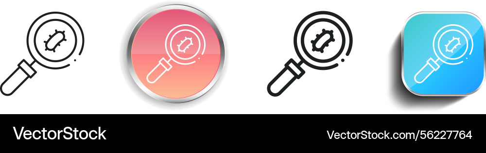Magnifier icon thin linear regular and button vector image