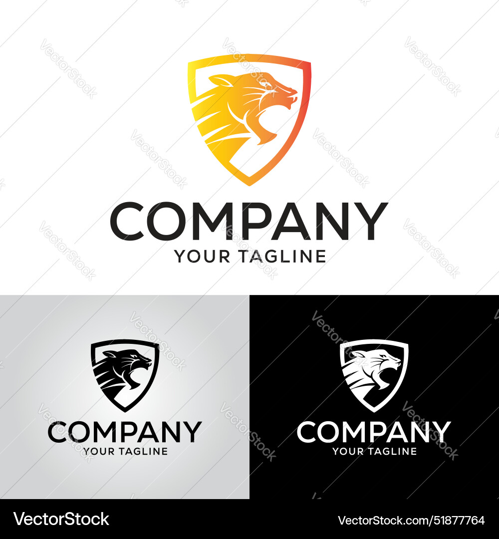 Panther logo design template Panther logo design template vector image