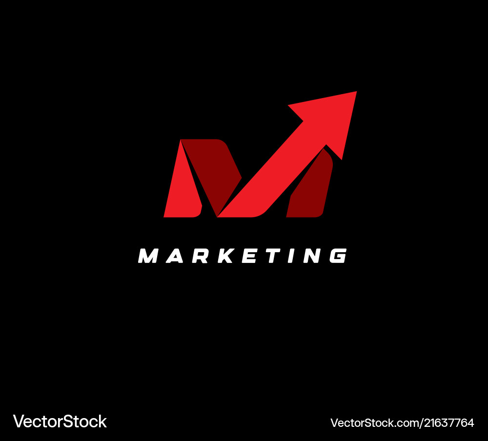 Red up arrow on black background vector image