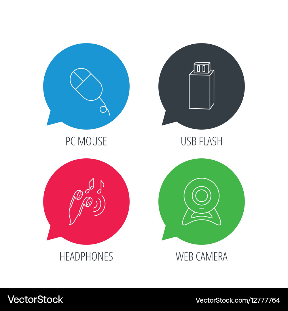 Web camera usb flash and pc mouse Vector Image