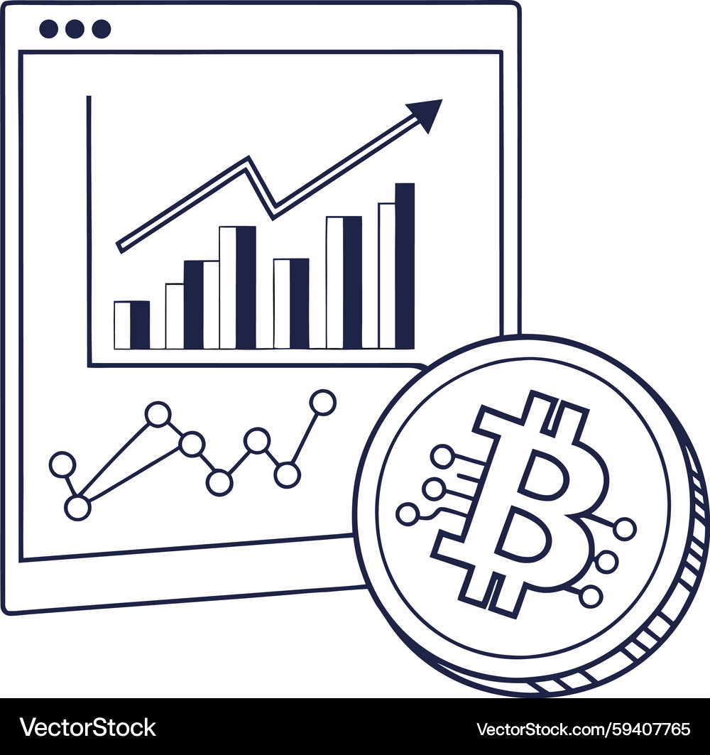 Bitcoin Growth Graph Cryptocurrency – Royalty-Free Vector | VectorStock