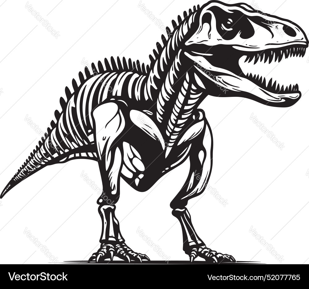 Fossilized tyrant t rex skeleton icon design Fossilized tyrant t rex skeleton icon design Vector Image