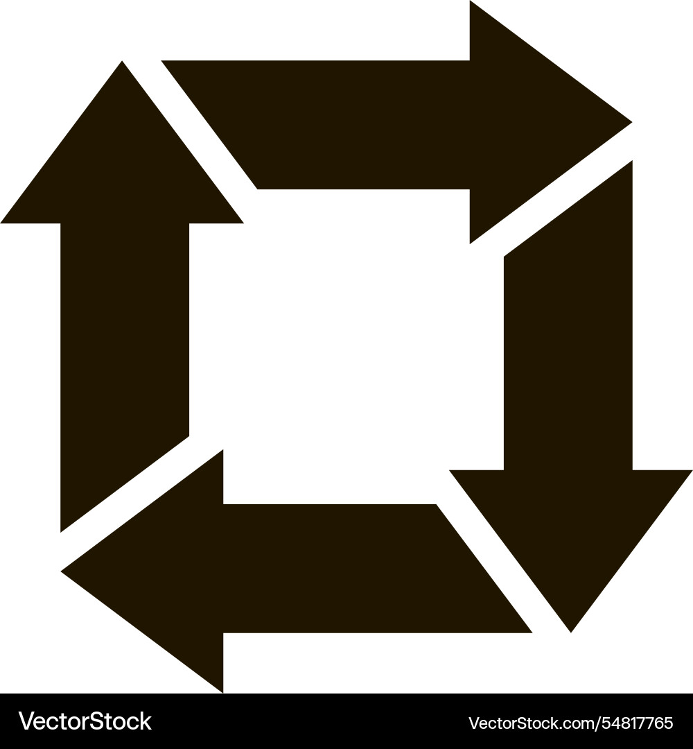 Four dark arrows creating a continuous square Four dark arrows creating a continuous square Vector Image