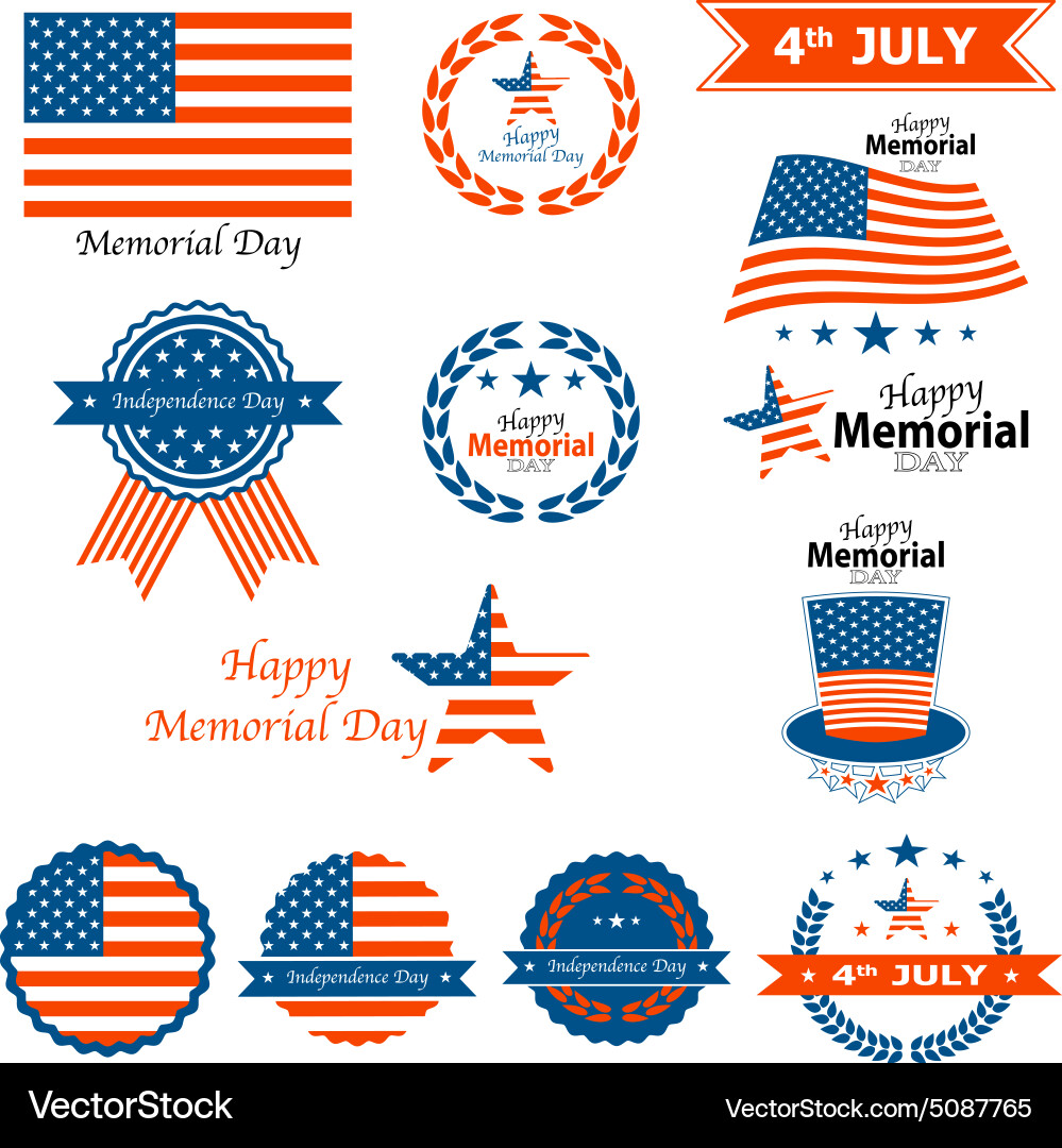 July 4th & Memorial Day Celebration Vector Image