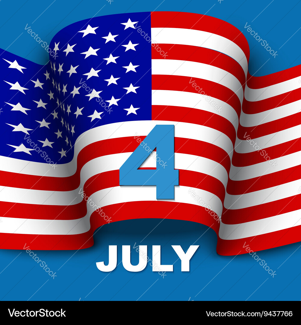 American flag for independence day Vector Image