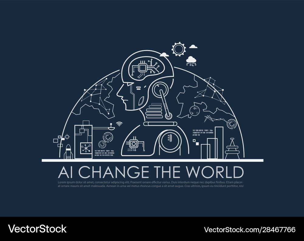 Artificial intelligence ai change world Royalty Free Vector