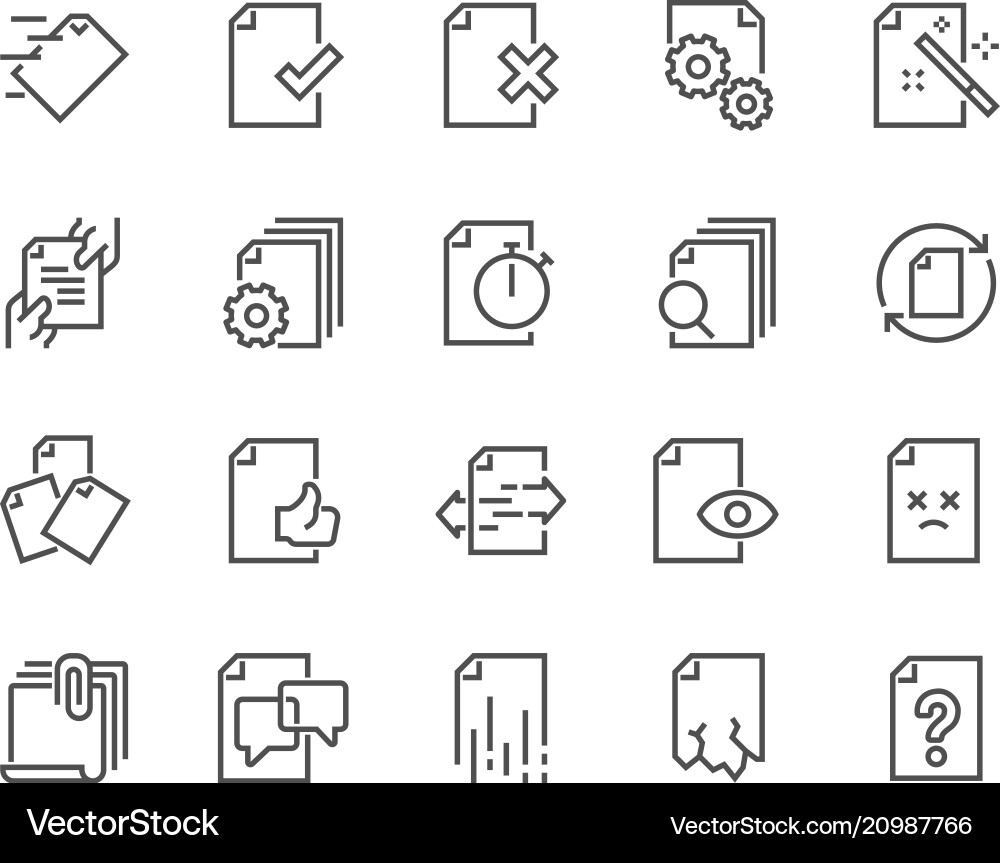 Document Flow Management Icons Vector Image