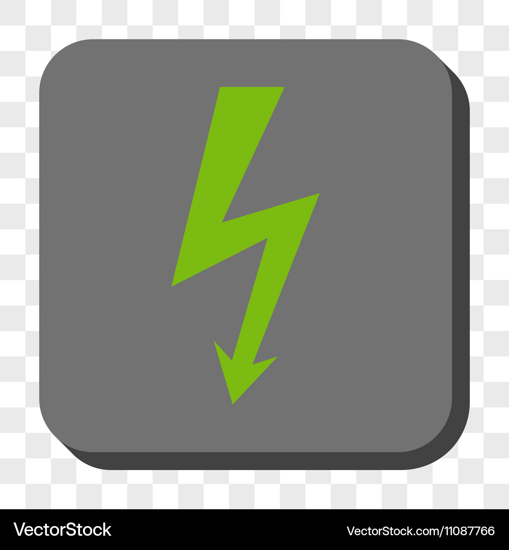 High voltage rounded square button Royalty Free Vector Image