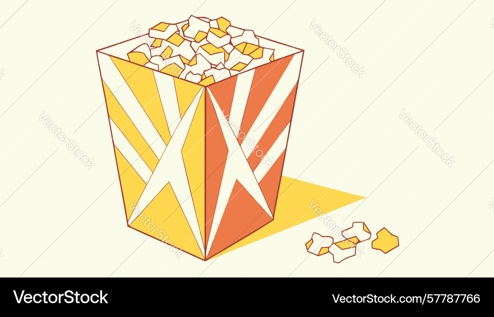 Popcorn box with geometric patterns modern twist Vector Image