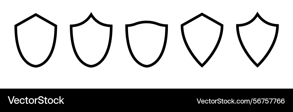 Shield frame set collection signs empty vector image