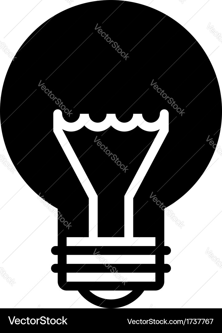 Black Light Bulb Icon Vector Image